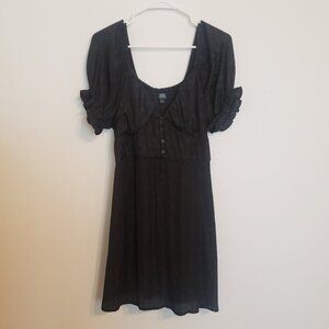 Wild Fable Black Satin Floral Flowy Lined Corset Mini Dress Large